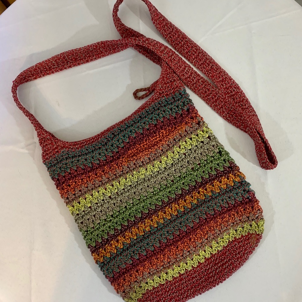 The Sak Crossbody Crochet purse Boho Rainbow Color